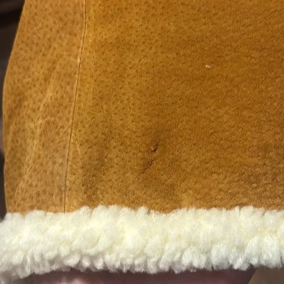 Clean Lines Suede Faux Shearling Vest Brown L Classic - Picture 10 of 10